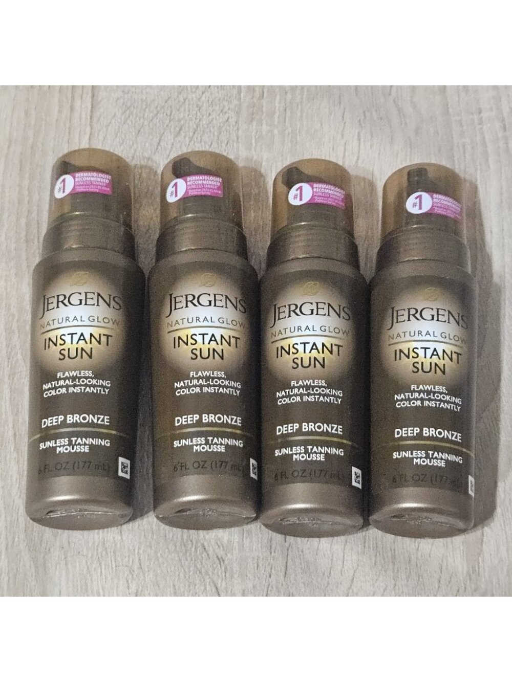 Jergens Natural Glow Instant Sun Sunless Tanning Mouse Deep Bronze 6oz Lot Of 4